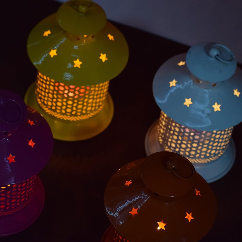 Puja N Pujari Puja N Pujari Tea Light Candle Holder Hanging Lantern for Home Decor and Gift Set of 4  - Image 4