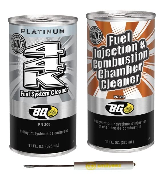 Smilyeez BG K1003 Fuel Injection & Combustion Chamber Cleaner PN 201 & BG Platinum 44K Fuel System Cleaner PN 208 Kit with Pocket Screwdriver (1) - Image 1