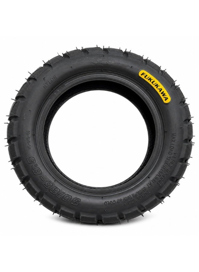 Fukukawa 90/65-6.5 Tubeless E-Scooter Tire | Heavy Duty Nylon Rubber Replacement Tyre | High Grip Anti-Slip | Compatible with Kaabo Mantis, Dualtron Mini, Zero 10X, Speedway 5 & More - Image 1