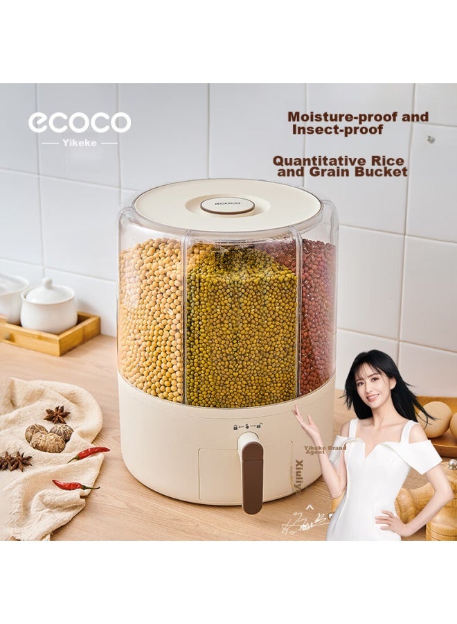 Ecoco Italian Cocoa Ecoco Rice Storage Container, Multi-grain Storage Box, Kitchen Grain Storage, Sealed Moisture-proof Rice Jar, Flour Container E2333 - Image 1