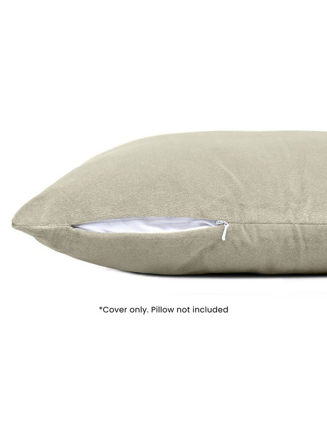 ماي ارمور مجموعة أغطية وسائد مخملية من MY ARMOR، 12 × 12 بوصة / 30 × 30 سم، أغطية وسائد ناعمة وفاخرة لغرفة النوم والأريكة والكرسي وغرفة المعيشة - كريمي - Image 2