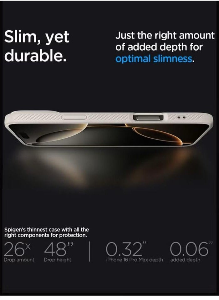 سبايجن - غطاء حماية Liquid Air لهاتف iPhone 16 Pro (2024) - تيتانيوم طبيعي - Image 1