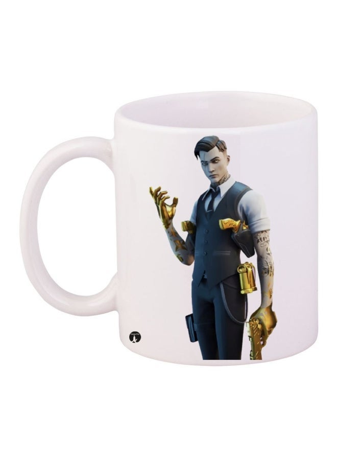 RYN Printed Ceramic Coffee Mug White/Black/Yellow