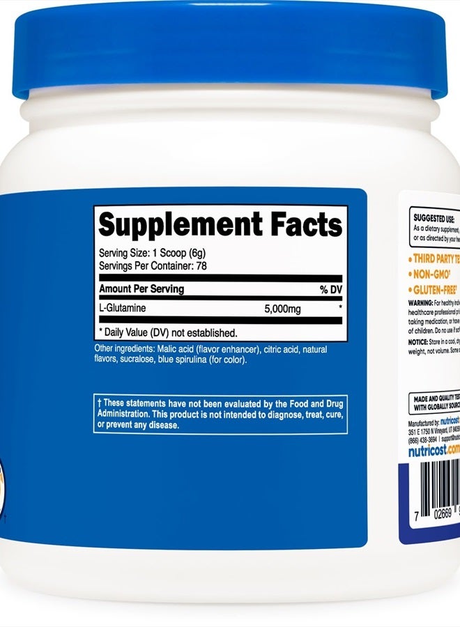 Nutricost L-Glutamine Powder (500 Grams) (Blue Raspberry)  - Image 5