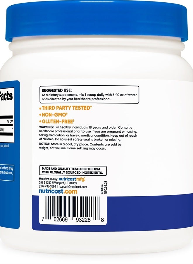 Nutricost L-Glutamine Powder (500 Grams) (Blue Raspberry)  - Image 4