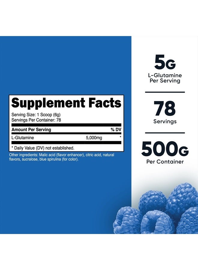 Nutricost L-Glutamine Powder (500 Grams) (Blue Raspberry)  - Image 2