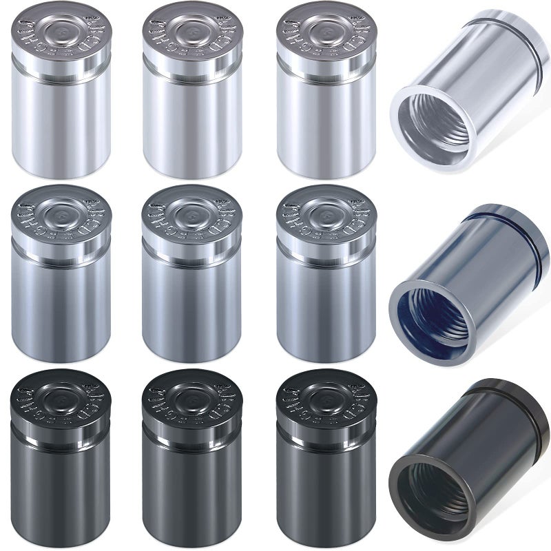 12 Pieces Tire Valve Stem Caps Casing Valve Stem Tire Gear Caps Metal Aluminum Air Steam for Vehicle Car Truck Bicycle Motorcycle ATV