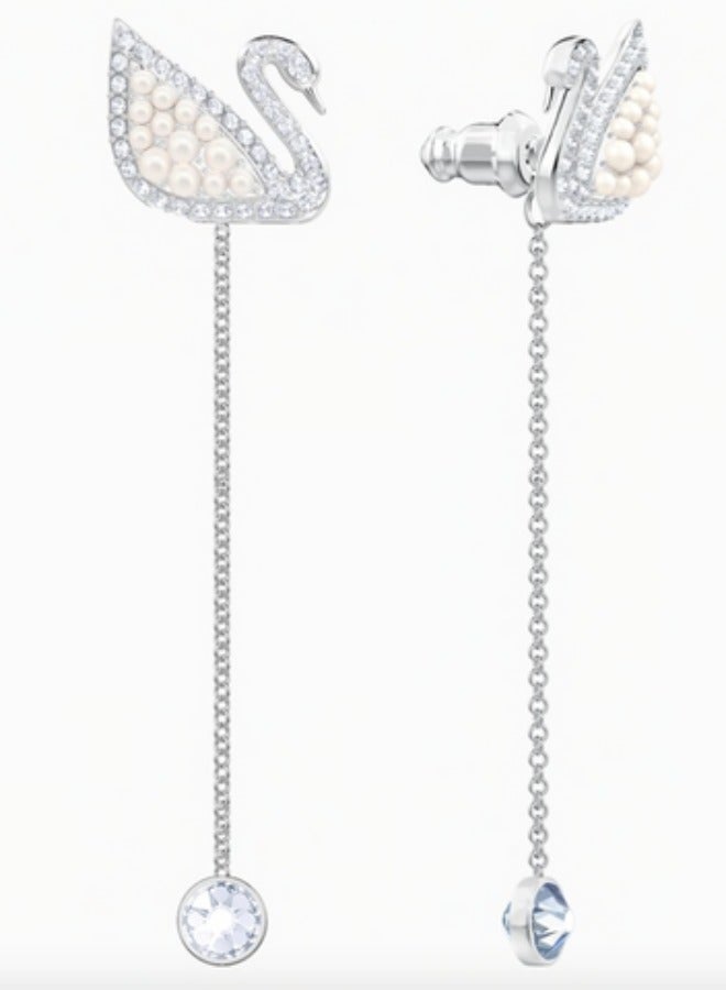 Swaroop Designer Swan Stone Studded Thread Earrings - Image 3