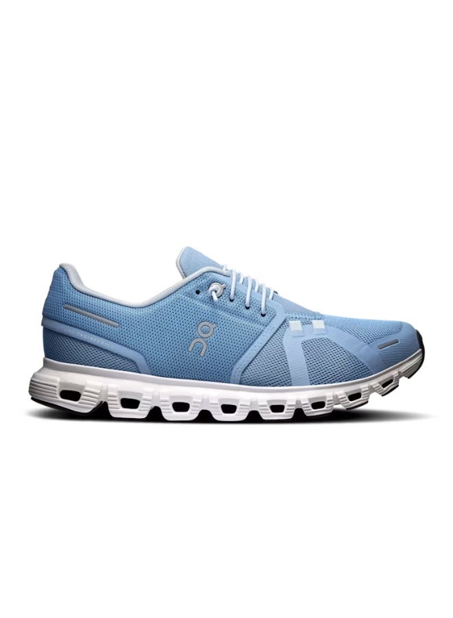 On Cloud 6 Unisex Running Shoes Chambray & White - Image 1