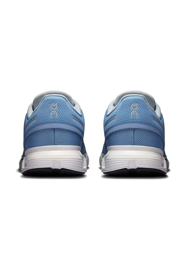 On Cloud 6 Unisex Running Shoes Chambray & White - Image 2