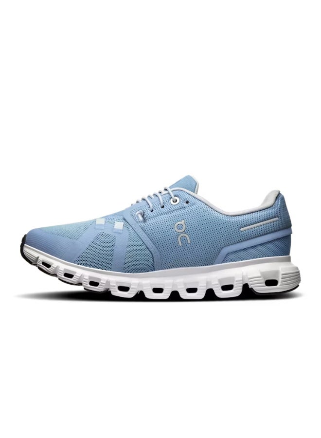 On Cloud 6 Unisex Running Shoes Chambray & White - Image 5