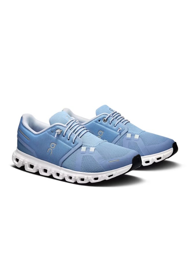 On Cloud 6 Unisex Running Shoes Chambray & White - Image 3