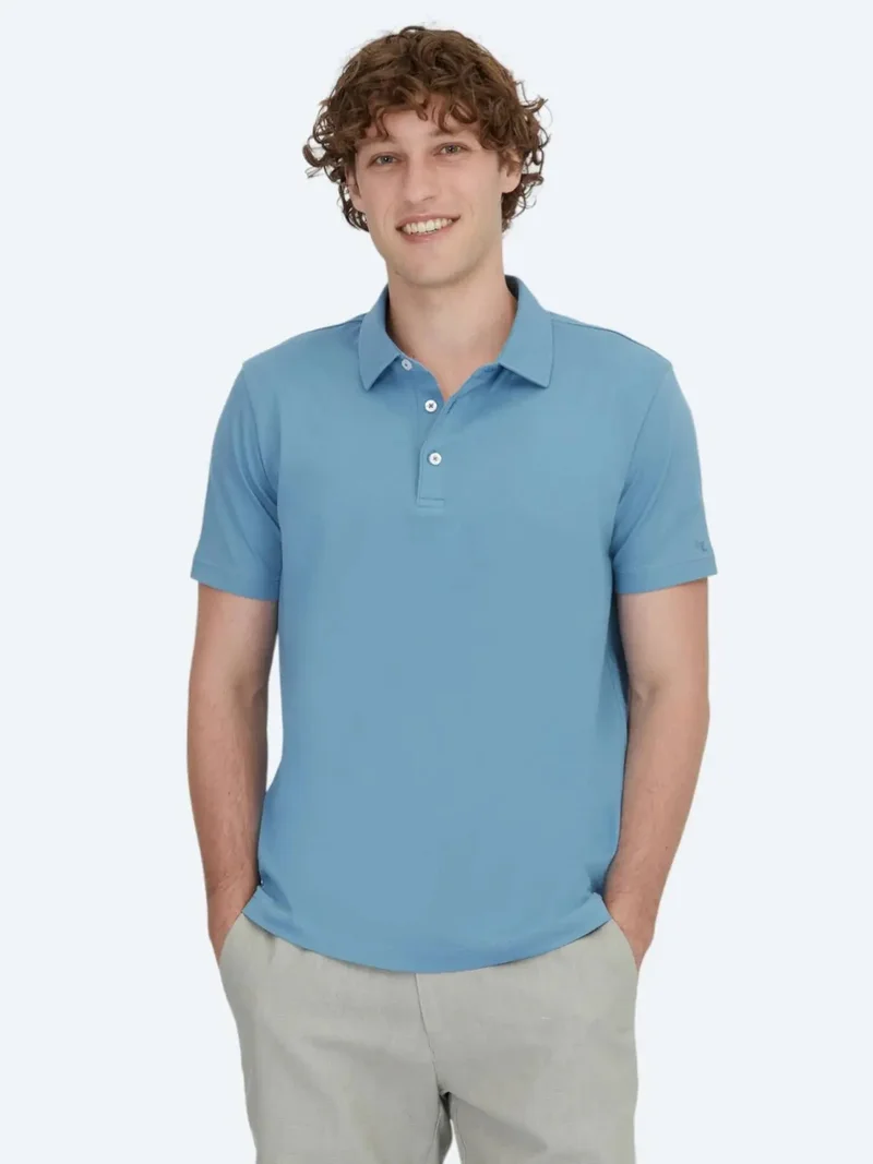 كيب تيشيرت أزرق بياقة بولو مصنوع من مزيج القطن
