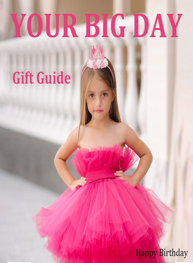 SuPoo 4th Birthday Crown Pink Princess Crown Hat Outfit Sequin Birthday Decorations for Girls Glitter Tiara Headband Rose Flower Party Decorations 4 Year Old Gift For Girls Photo Props - Image 4