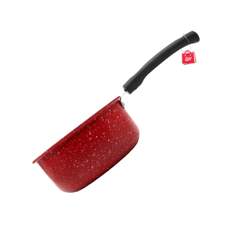 LAZYwindow Nonstick Sauce Pan, Dia - 16 cm, 1.5L (Base Colour Maroon) Pack of 2 - Image 5