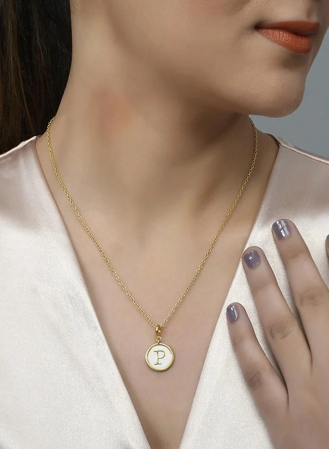 VOYLLA Valentine's Day Collection Alphabet P White Enamel Charm