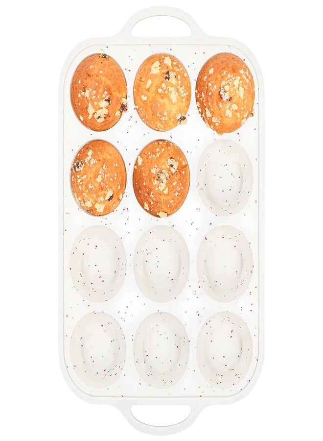 Fimary Silicone Muffin Pan with Metal Reinforced Frame - Muffin Pan for Homemade Muffins, Cupcakes, Muffin Cakes, and Bread, Oven and Dishwasher Safe - 12 Cup 1 Pack - Image 1