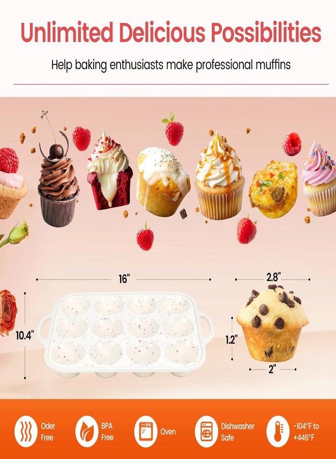 Fimary Silicone Muffin Pan with Metal Reinforced Frame - Muffin Pan for Homemade Muffins, Cupcakes, Muffin Cakes, and Bread, Oven and Dishwasher Safe - 12 Cup 1 Pack - Image 5