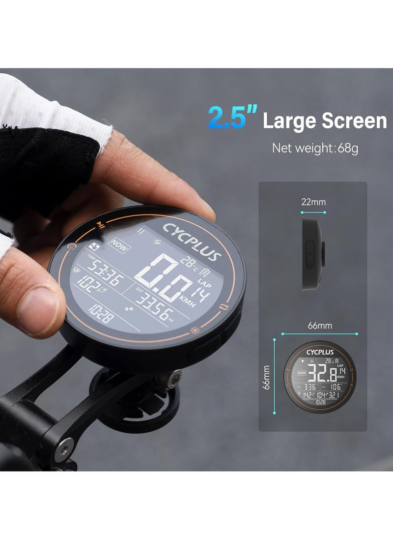 سي واي سي بلس - كمبيوتر الدراجة CYCPLUS M2 GPS - عداد سرعة ومسافة مبتكر للدراجة - شاشة LCD مقاس 2.5 بوصة مضادة للتوهج، 13 مقياس بيانات، عمر بطارية 30 ساعة - Image 1