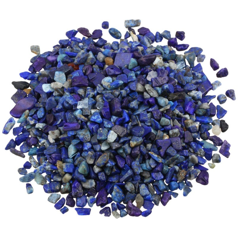 Rockcloud 1 Lb Lapis Lazuli Small Tumbled Chips Crushed Stone Healing Reiki Crystal Jewelry Making Home Decoration - Image 1