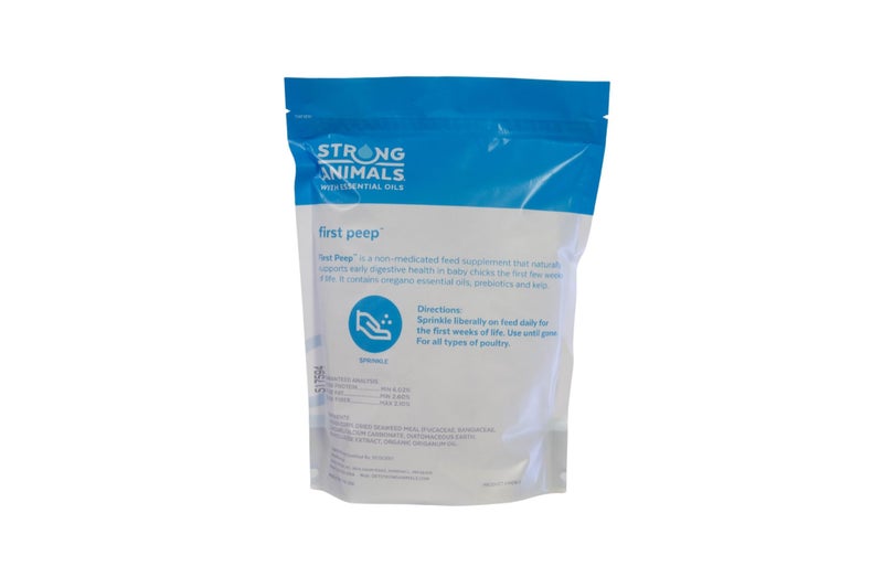 Strong Animals First Peep - Natural Feed Supplement for Building Early Digestive Health in Baby Chicks; Contains Organic Oregano Essential Oil, Kelp and Prebiotics (2 lb. Pouch) - Image 2