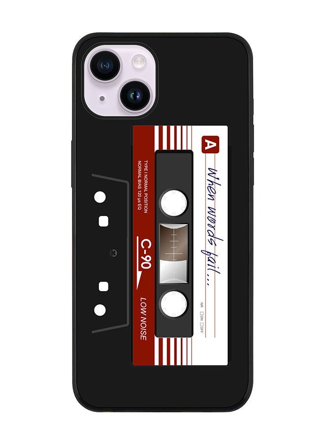 Stylizedd Rugged Black edge case for Apple iPhone 14 Plus Slim fit Soft Case Flexible Rubber Edges Anti Drop TPU Gel Thin Cover - When Words Fail (Black Tape) - Image 1