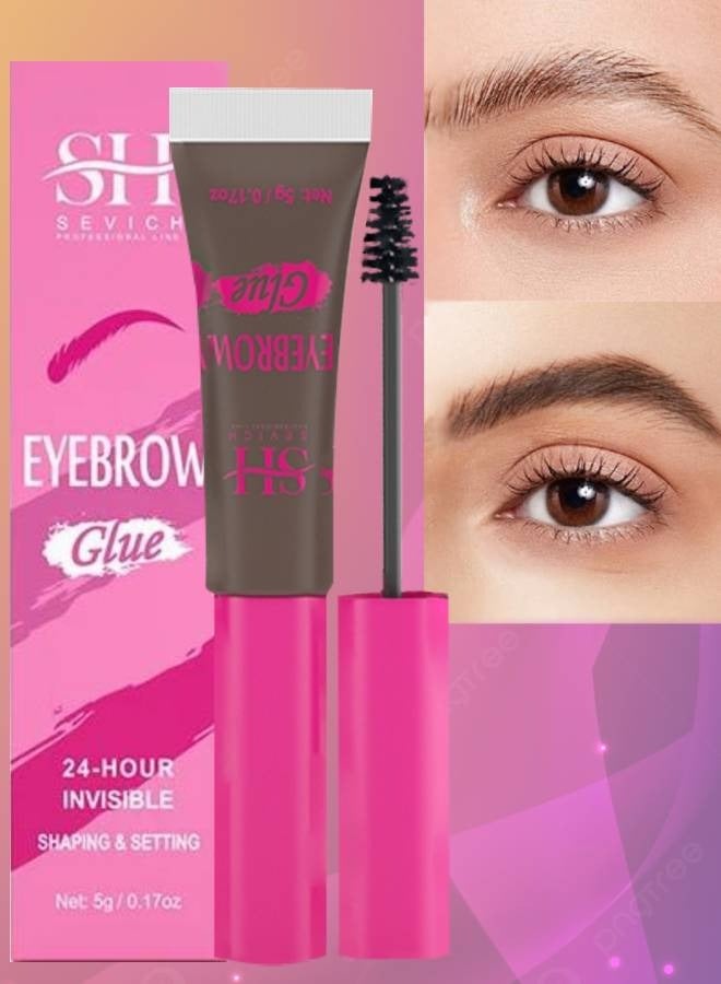 Sevich Eyebrow Glue Brow Lifting Instant Brow Styler Waterproof Quick Drying Brow Lift Gel 24 Hour Invisible Shaping and Setting Lamination Glue Styling Brow Fix Gel Eyebrow Lift Glue Dark Brown - Image 1