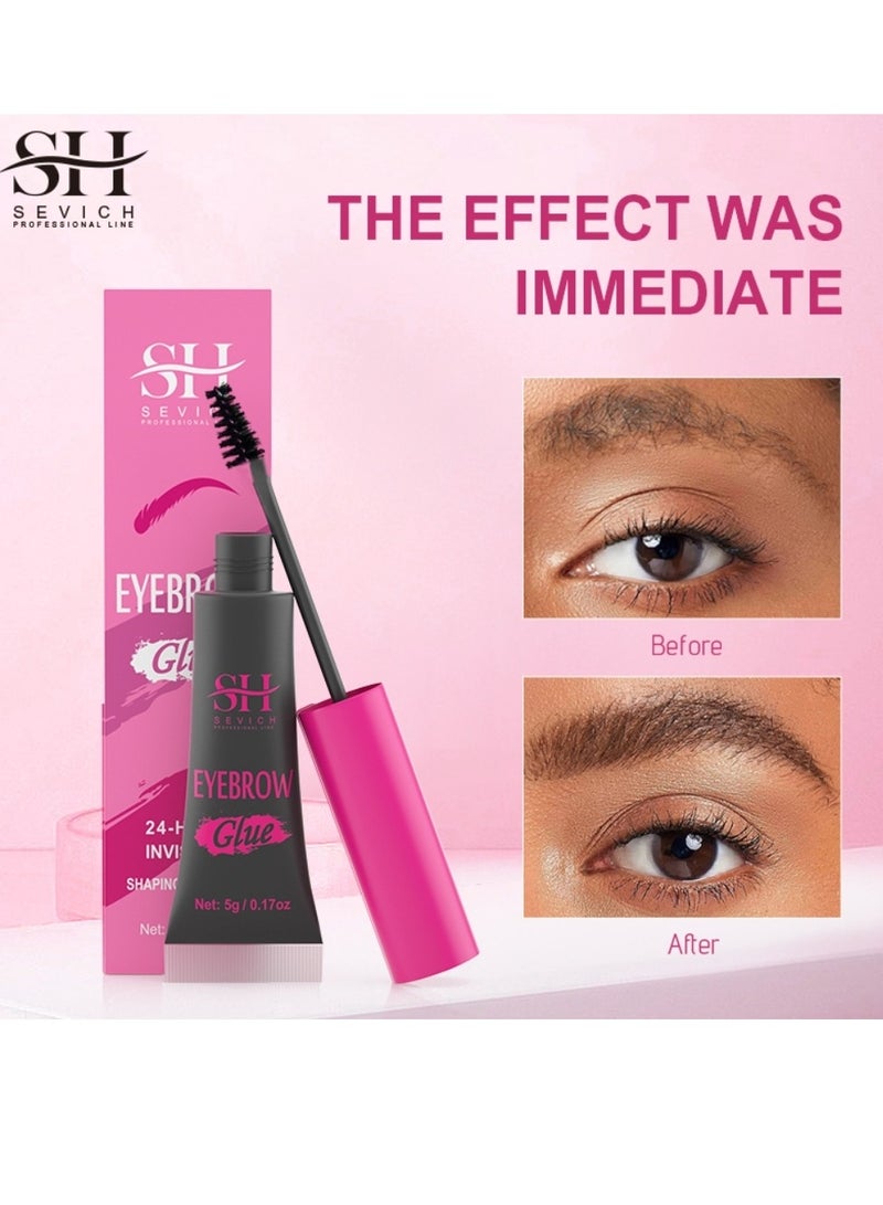 Sevich Eyebrow Glue Brow Lifting Instant Brow Styler Waterproof Quick Drying Brow Lift Gel 24 Hour Invisible Shaping and Setting Lamination Glue Styling Brow Fix Gel Eyebrow Lift Glue Dark Brown - Image 3