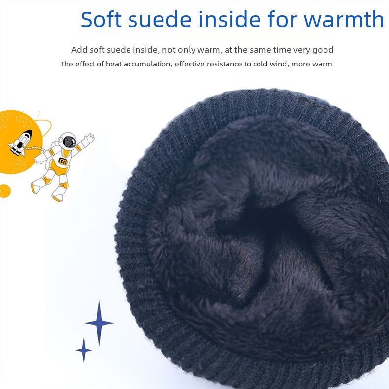 Kids Winter Ski Gloves Astronaut Cartoon Touchscreen Navy blue  - Image 5