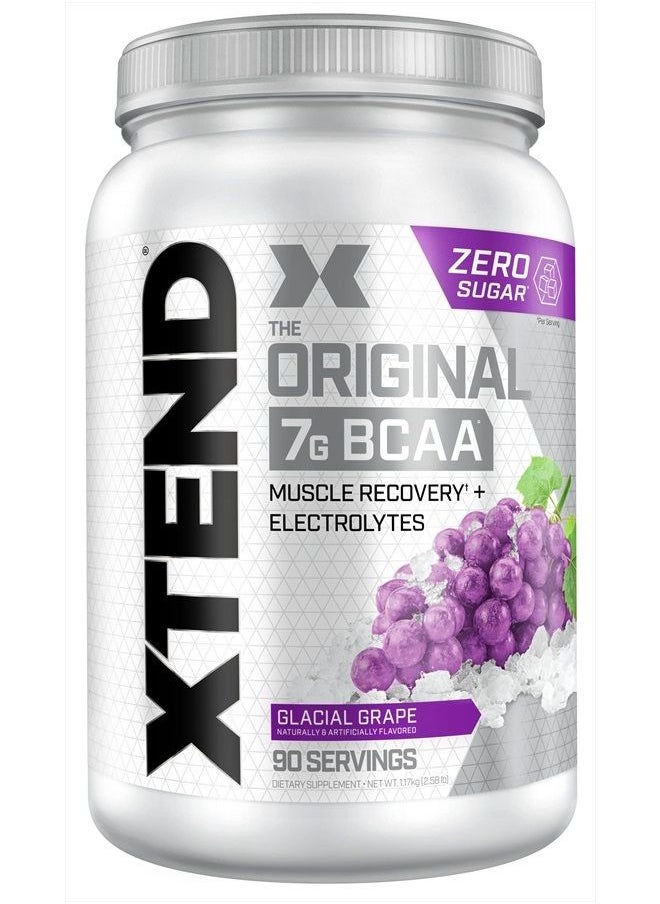 SCIVATION XTEND Original BCAA Powder Glacial Grape | Sugar Free Post Workout Muscle Recovery Drink with Amino Acids | 7g BCAAs for Men & Women | 90 Servings  - Image 1