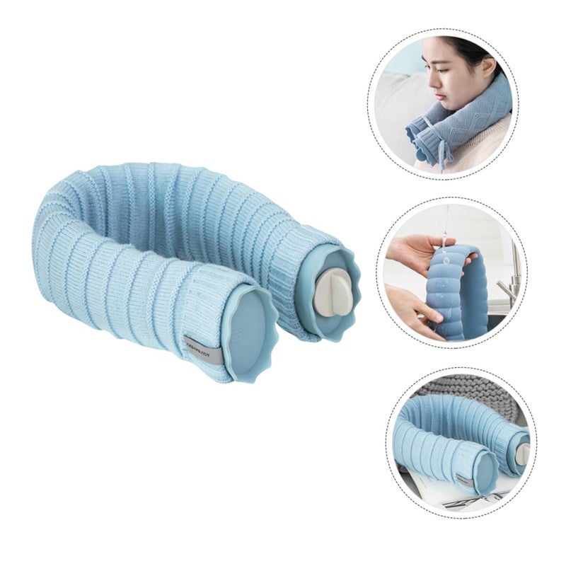 U Shaped Hot Water Bag With Knitted Sleeve For Neck Pain Relief Warm Compress Random Color - Image 3