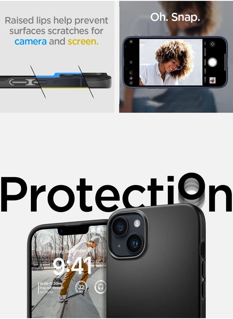 Spigen Thin Fit iPhone 14 Case Cover - Black  - Image 4