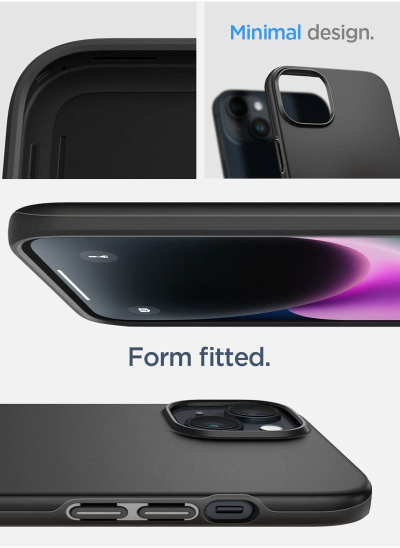 Spigen Thin Fit iPhone 14 Case Cover - Black  - Image 5