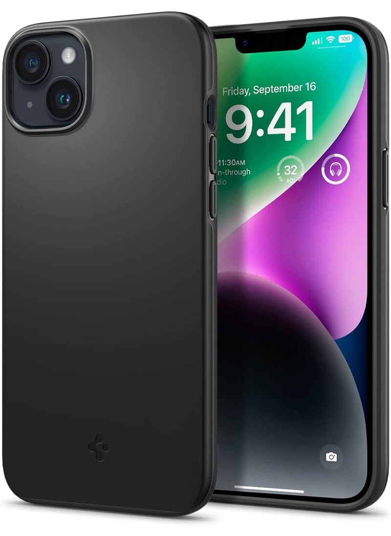 Spigen Thin Fit iPhone 14 Case Cover - Black  - Image 1