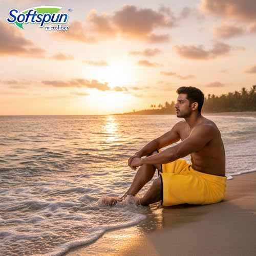 SOFTSPUN Microfiber Bath Towel 1 pc Orange! Ultra Absorbent Super Soft & Comfortable Quick Drying for Men & Women Daily Use Extra Large Size Unisex. - Image 2