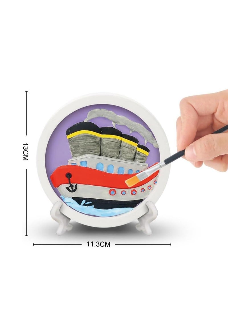 UKR Paint Toy Craft Kits for Kids – DIY Ship-Themed Art Supplies Painting Kit | Creative Craft Set for Toddlers | Fun & Educational Art Project for Children | Hands-On Painting Activity for Early Development - Image 2