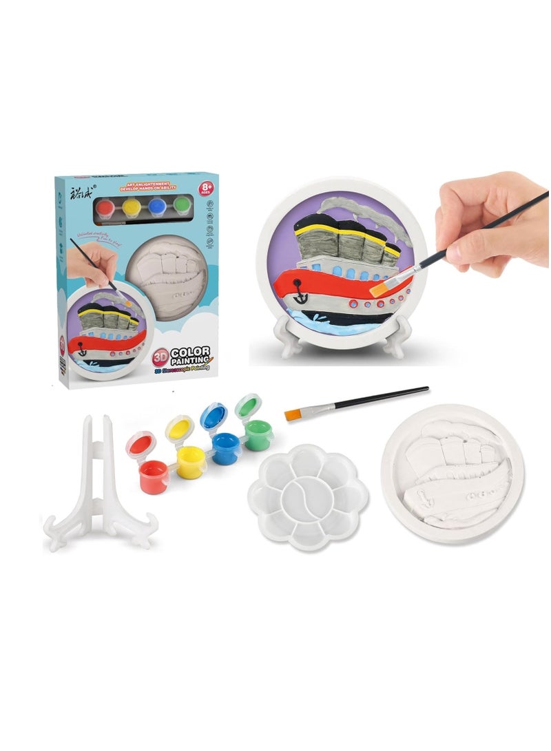 UKR Paint Toy Craft Kits for Kids – DIY Ship-Themed Art Supplies Painting Kit | Creative Craft Set for Toddlers | Fun & Educational Art Project for Children | Hands-On Painting Activity for Early Development - Image 4