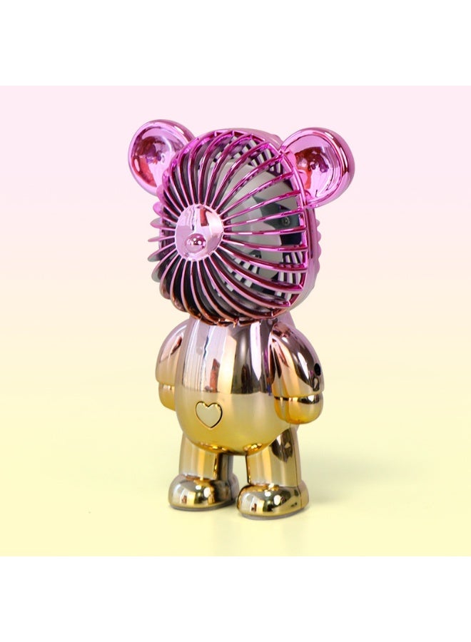 Nariele New Gradient Explosive Internet Celebrity Mini USB Violent Bear Fan Student Dormitory Bedhead Charging Portable Silent Fan