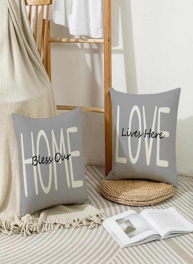 wyooxoo Throw Pillow Covers 18x18 Set of 4 Farmhouse Pillow Covers Grey Cushion Cases Decorative Pillowcases for Sofa Couch Living Room Outdoor Home Decor - Image 5