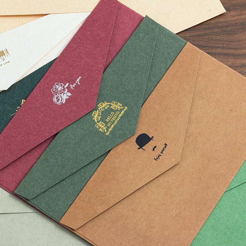 B2/B3 Retro Color Foil Western Blank Liner Envelope Business Invitation Letter Kraft Paper with Logo, Thickened - Image 3