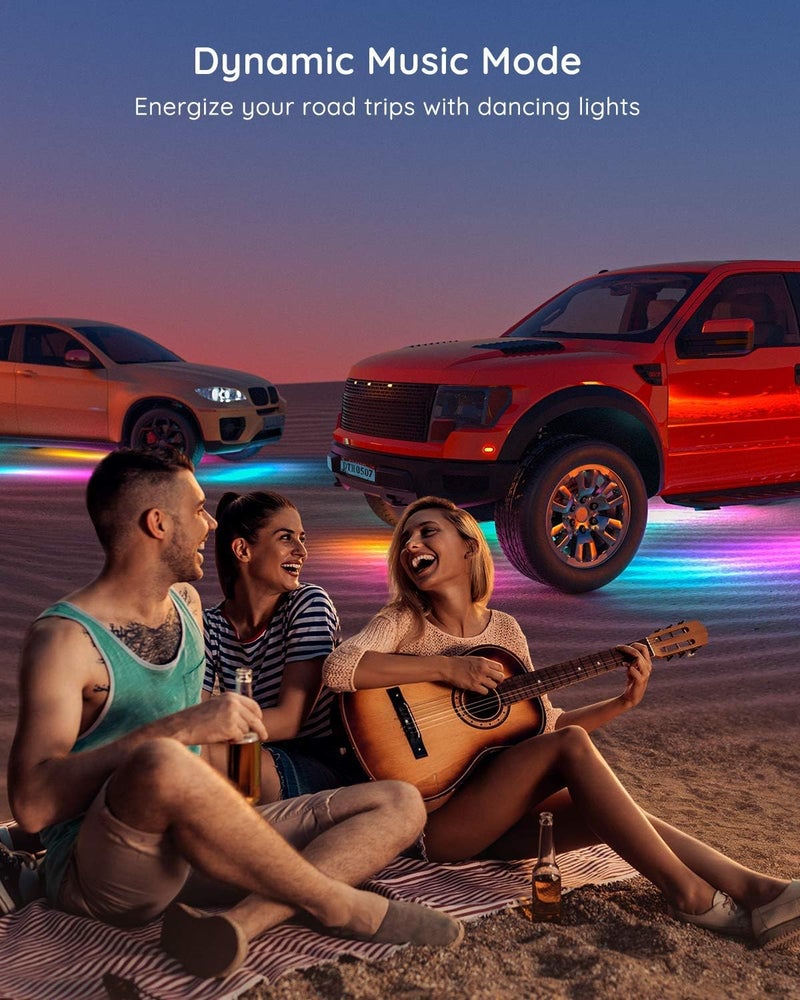 Govee Underglow Car Lights, 4pcs RGBIC Smart LED Lights for Cars with 16 Million Colors and 10 Scene Modes, App Control, Neon Accent Strip Lights for SUVs, Trucks, DC 12-24V | 16 Million Colors, 10 Scene Modes, Neon Accent Strip Lights, for SUVs, Trucks, DC 12-24V - Image 5