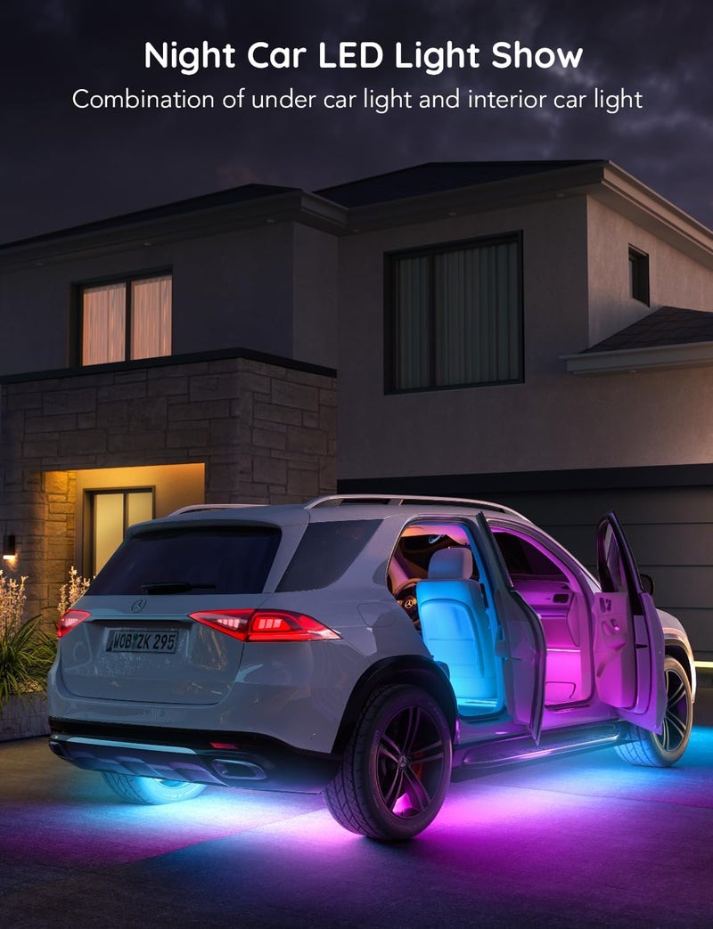 Govee Underglow Car Lights, 4pcs RGBIC Smart LED Lights for Cars with 16 Million Colors and 10 Scene Modes, App Control, Neon Accent Strip Lights for SUVs, Trucks, DC 12-24V | 16 Million Colors, 10 Scene Modes, Neon Accent Strip Lights, for SUVs, Trucks, DC 12-24V - Image 3