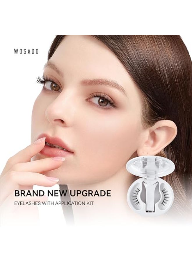 WOSADO Magnetic Eyelashes with Applicator Kit No14 FROST BLACK 215mm Reusable Magnetic Lashes without Eyeliner Gluefree False Lashes Waterproof Lightweight Suit for Natural Makeup - Image 3