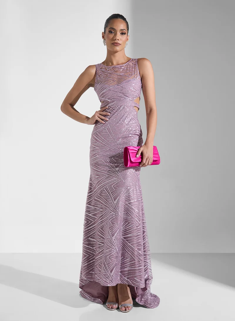Namshi x Cutout Sleeveless Gown Dress