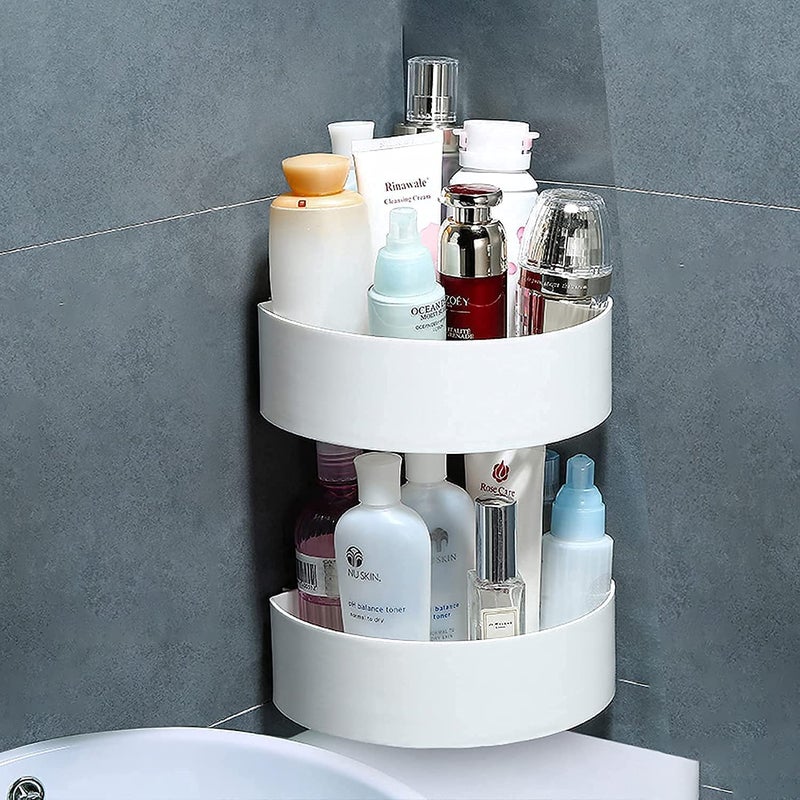 Hetvin Plastic Self-Draining Corner Shelf for Kitchen/Bathroom - Wall Mounted Triangle Storage Rack with Adhesive Mount - Waterproof & Rustproof Organizer for Soap, Sponge & Bottles - Image 5
