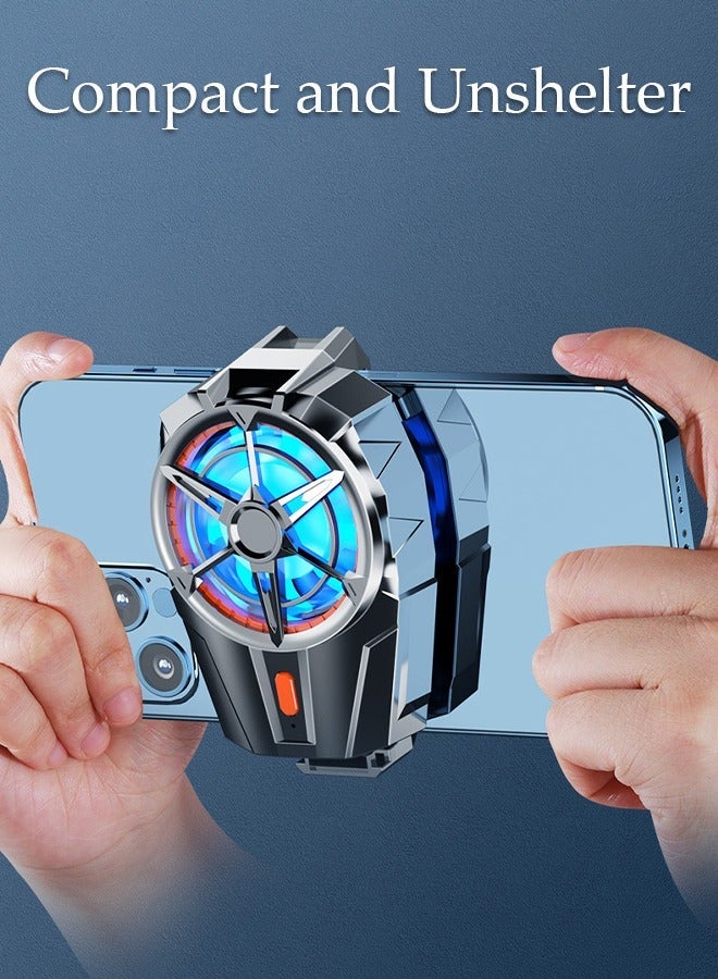 مبرد الهاتف للبث المباشر والألعاب، مروحة تبريد سريعة للهاتف مع سرعة رياح قابلة للتعديل بثلاث سرعات وحامل قابل للتعديل، تناسب جميع أنواع الهواتف الذكية iPhone وAndroid - Image 2