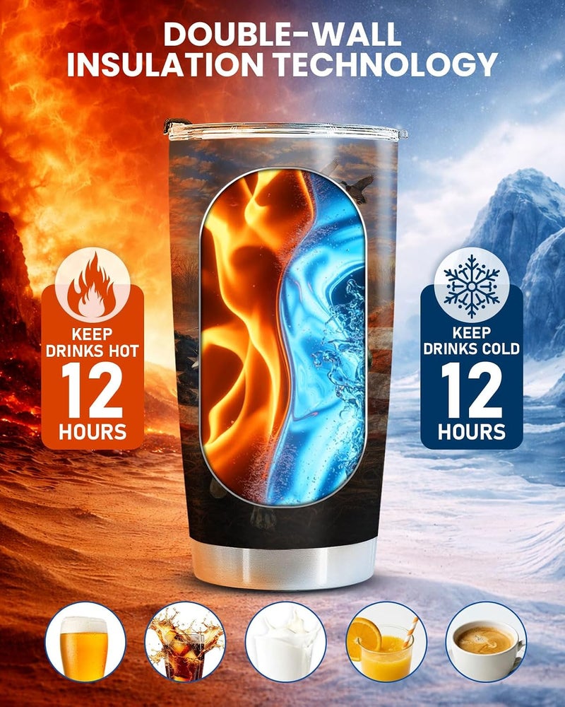 34HD Duck Hunting Dog Tumbler 20oz Stainless Steel Insulated Travel Mug with Lid Labrador Retriever Hunter Cup Outdoor Hunting Gifts for Men Dad Grandpa Birthday - Image 4