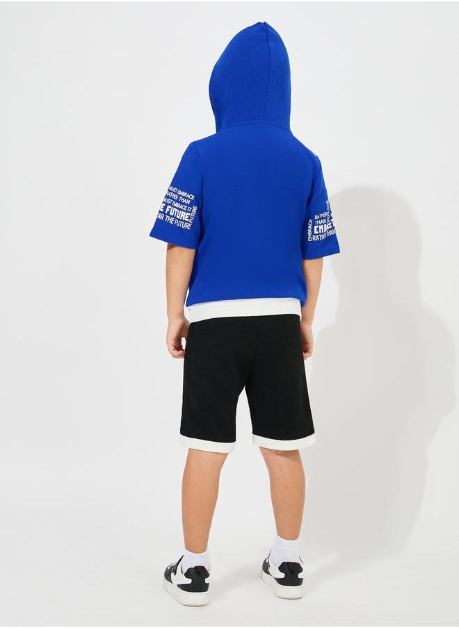 Styli - Zipper Front Hooded Top & Shorts Set - Image 1