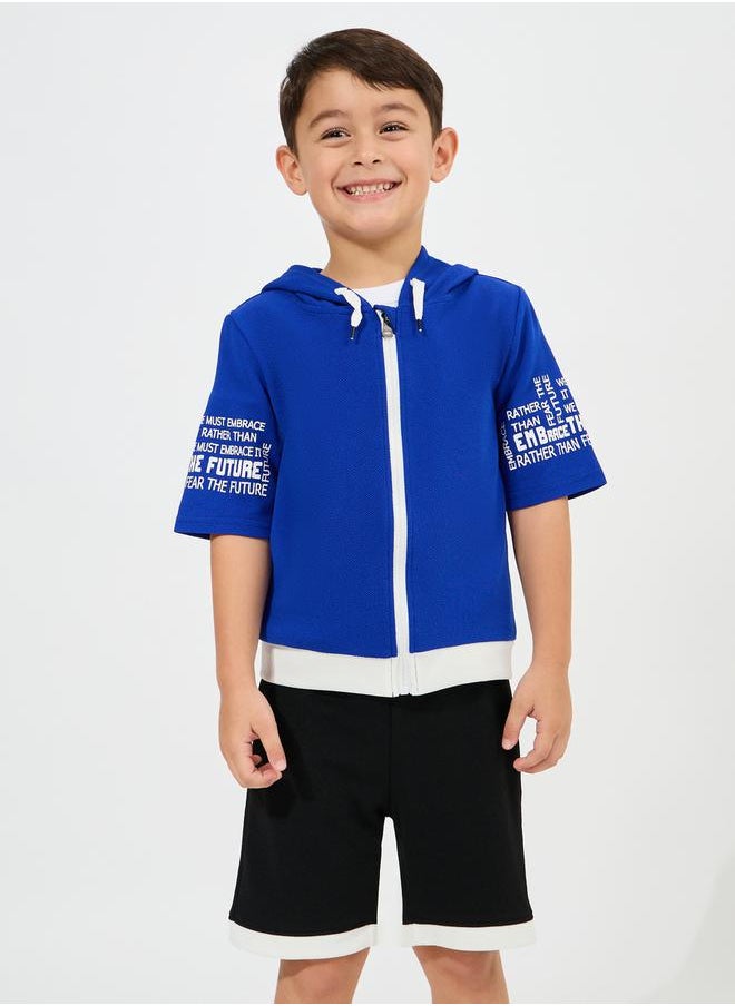 Styli - Zipper Front Hooded Top & Shorts Set - Image 1