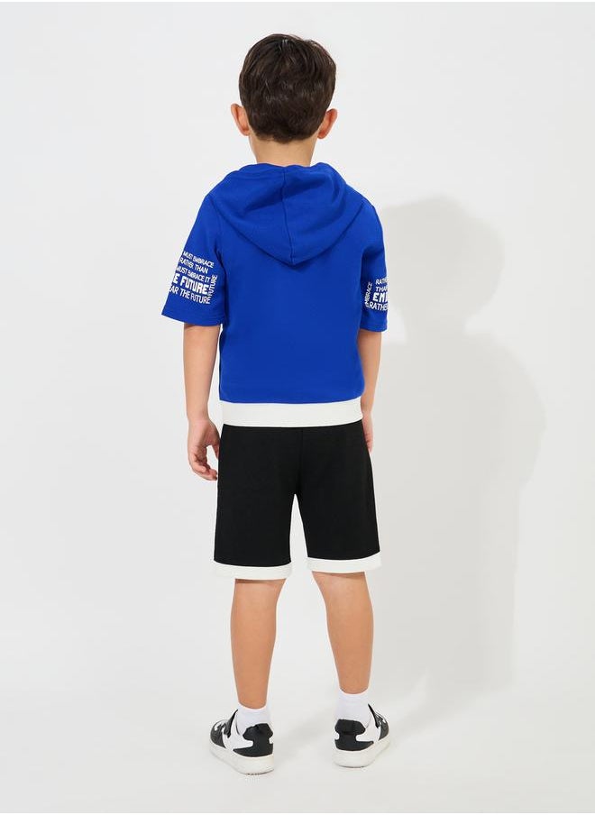 Styli - Zipper Front Hooded Top & Shorts Set - Image 1